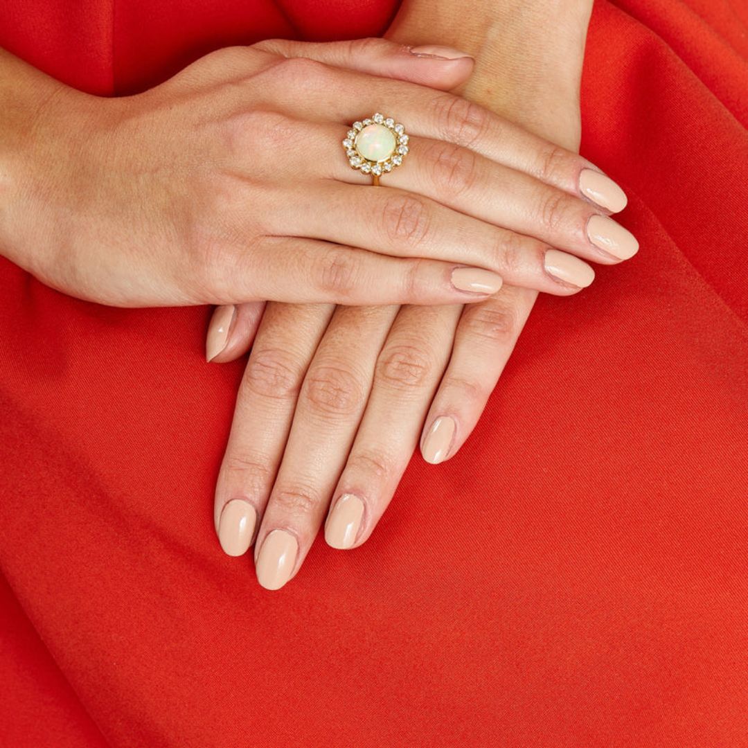 Cosmic Opal Cabochon Ring in Yellow Gold
