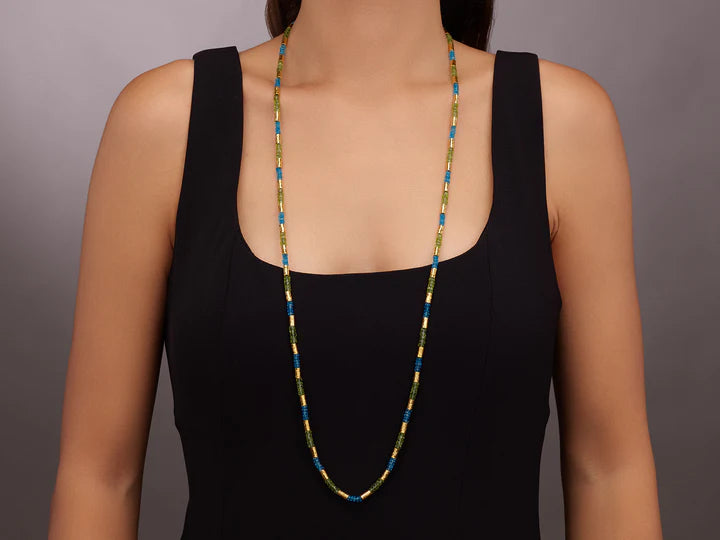 Vertigo Multi-Stone Beaded Necklace in Yellow Gold