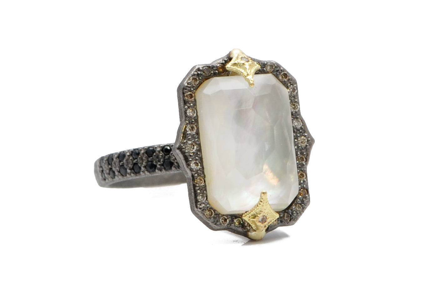 Armenta Old World Ring in Sterling Silver and Yellow Gold