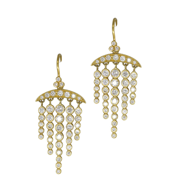Diamond Icicles Chandelier Earrings in Yellow Gold