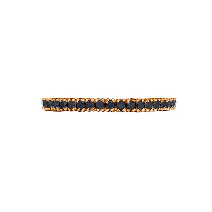 The Prong Band with Black Diamond in Rose Gold