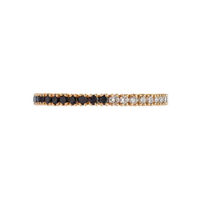 The YinYang Prong Band with Black and White Diamonds in Rose Gold
