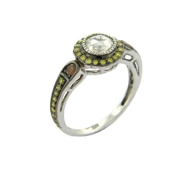 True Romance Multicolor Diamond Ring in Blackened Gold