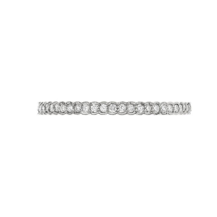 Scallop White Diamond Band in White Gold