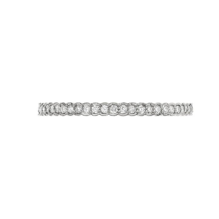 The Scallop Band with White Diamond in White Gold