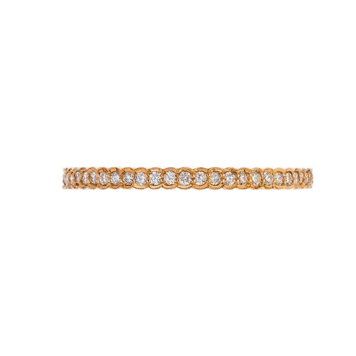 The Scallop Band with White Diamond in Rose Gold
