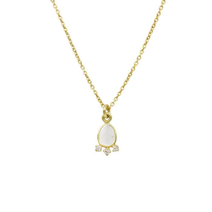 Maple Sugar Necklace with Diamonds in Yellow Gold