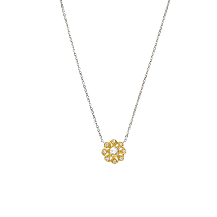 Flora Rose Cut Diamond Necklace