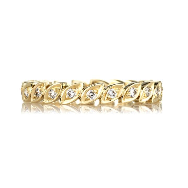 Feuille Diamond Band in Yellow Gold