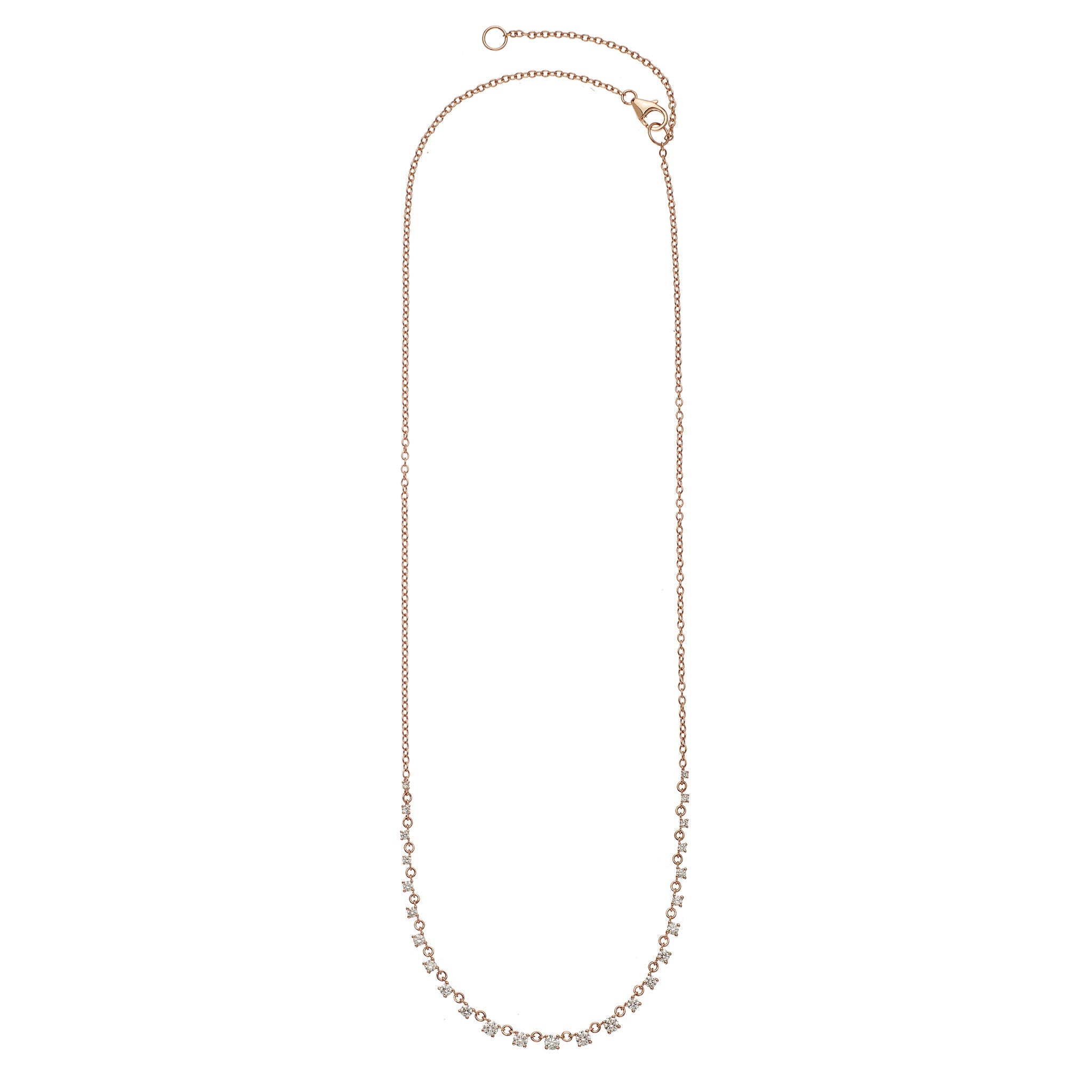 Mylene Diamond Necklace in Rose Gold
