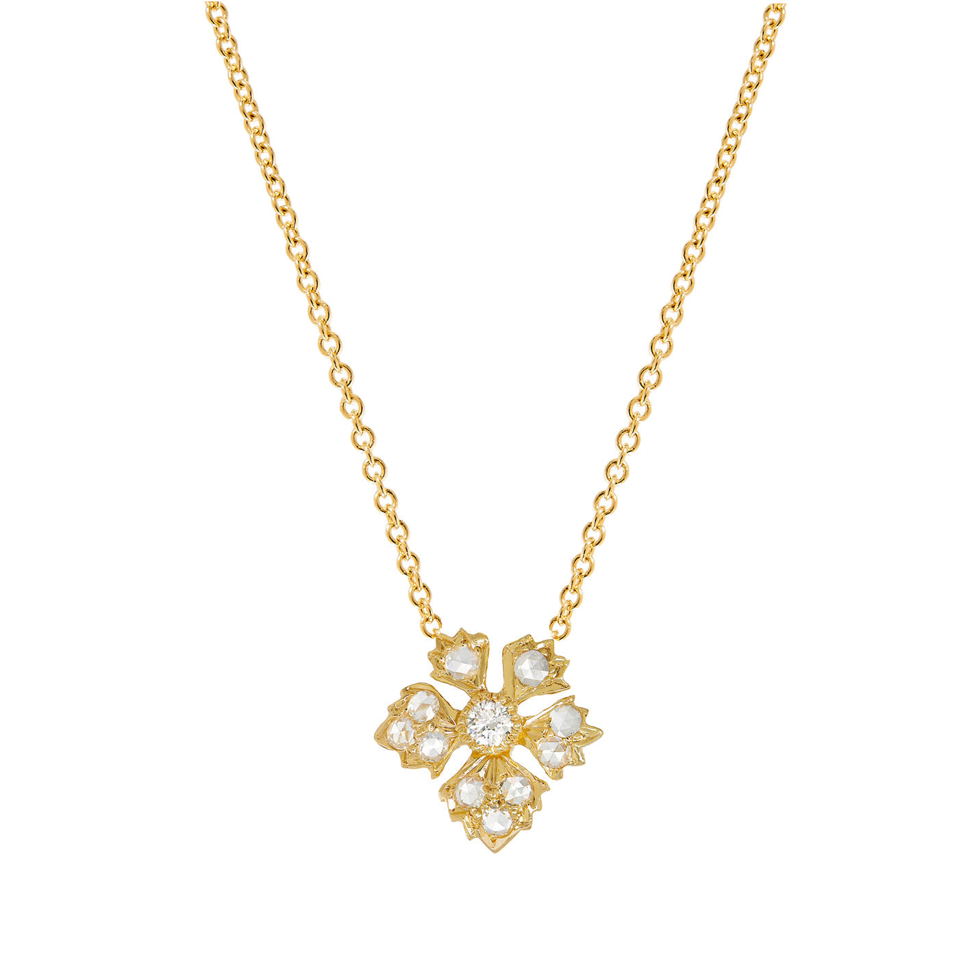 Enchanted Garden Rose Cut Diamond Necklace