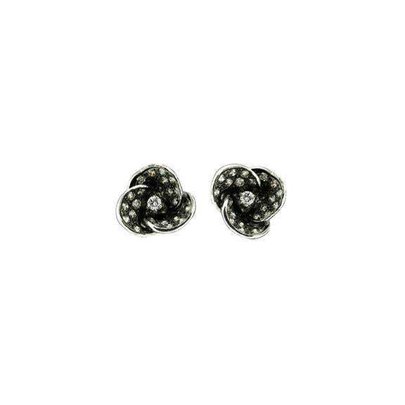 Tulip White Diamond Earrings