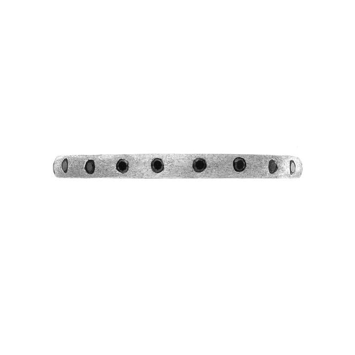 Dunes Narrow Black Diamond Band in White Gold