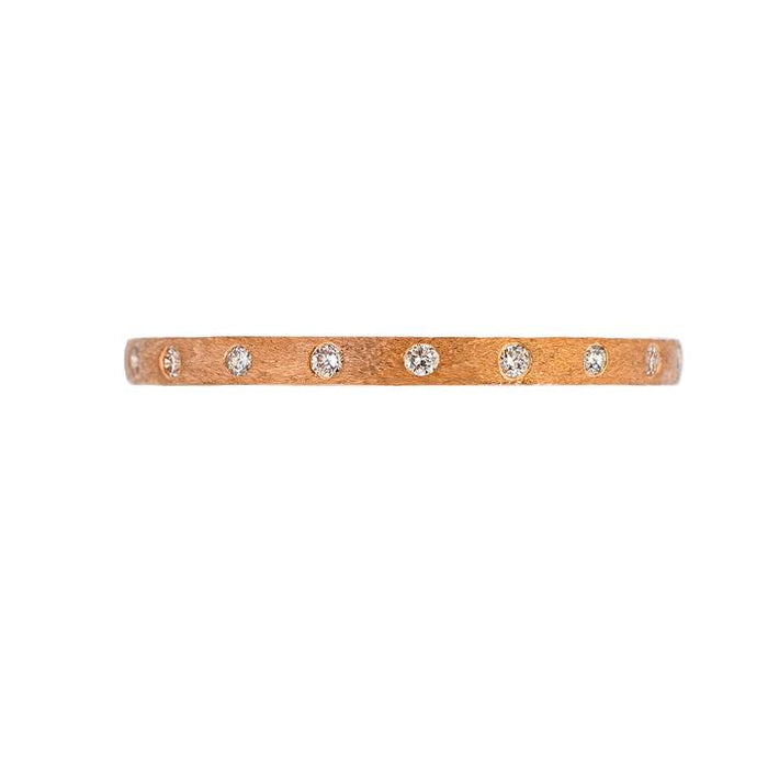 The Dunes Narrow Band with White Diamond in Rose Gold