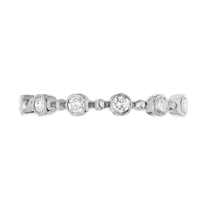 Petit Bubble White Diamond Band in White Gold