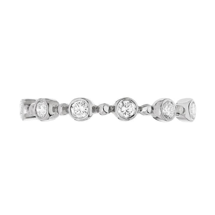 The Petit Bubble Band with White Diamond in White Gold