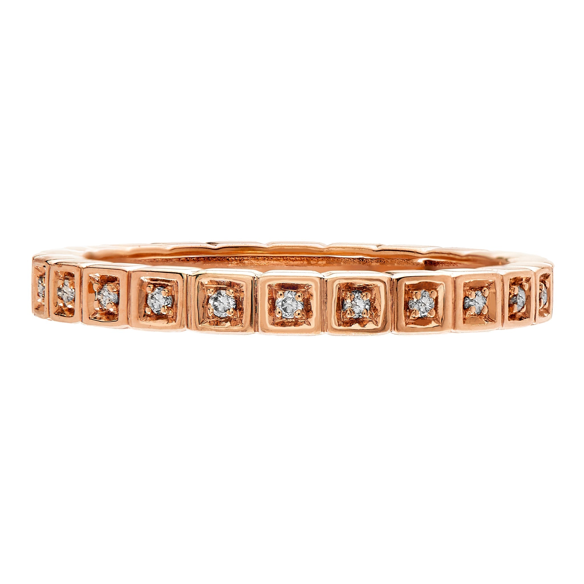 Devon Diamond Band in Rose Gold