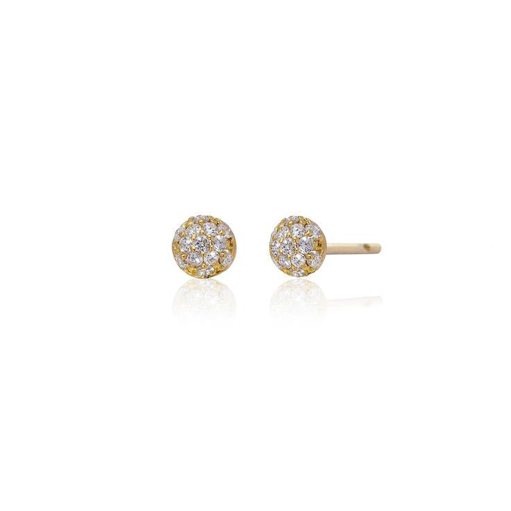Mini Disco Earrings in Yellow Gold