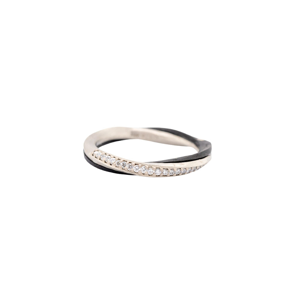 Eclipse Narrow Band with Diamond in White Gold and Cobalt Chrome