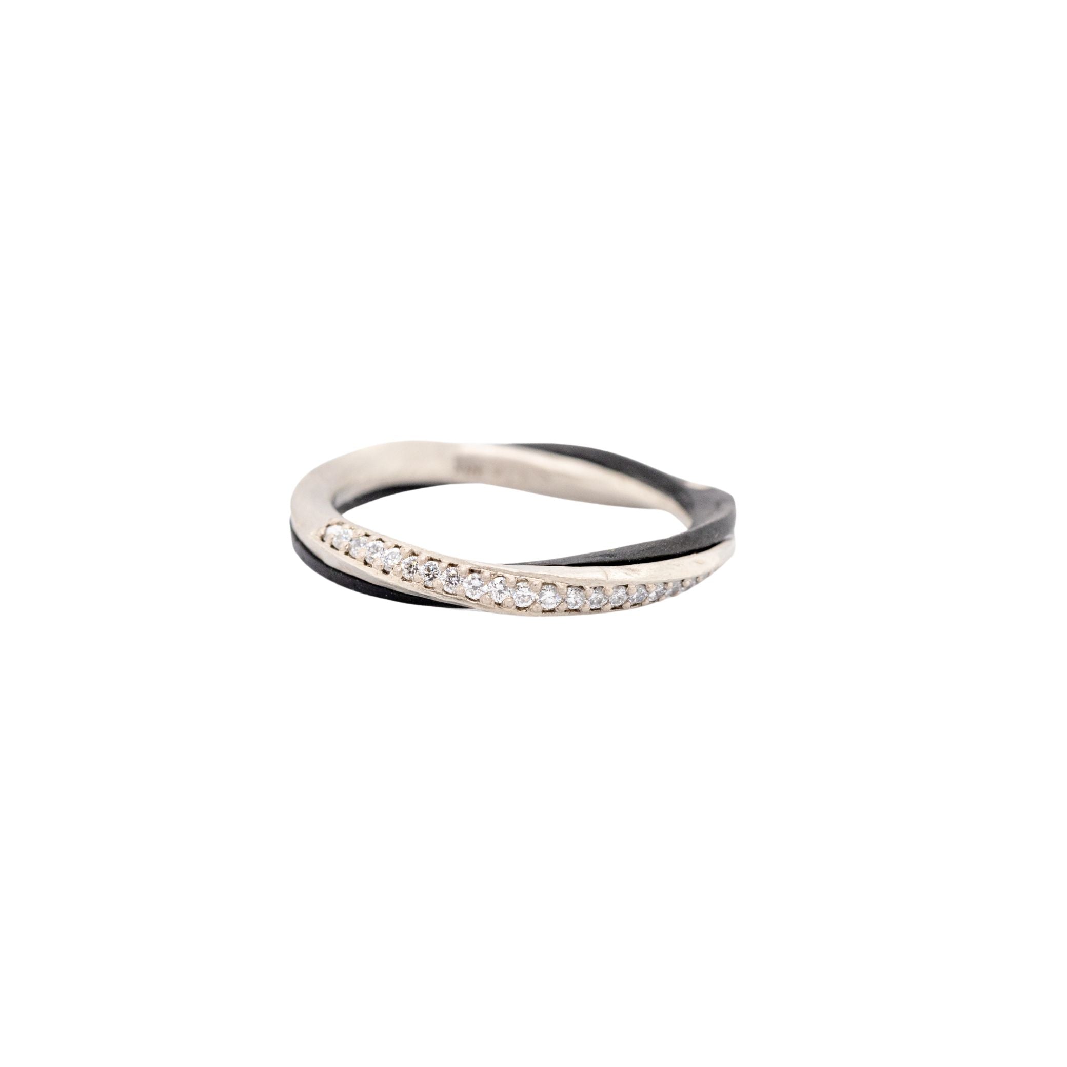 Eclipse Narrow Band with Diamond in White Gold and Cobalt Chrome