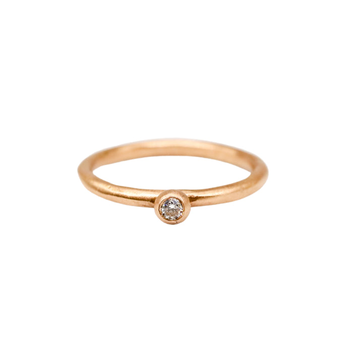 Small Pod Diamond Ring in Rose Gold