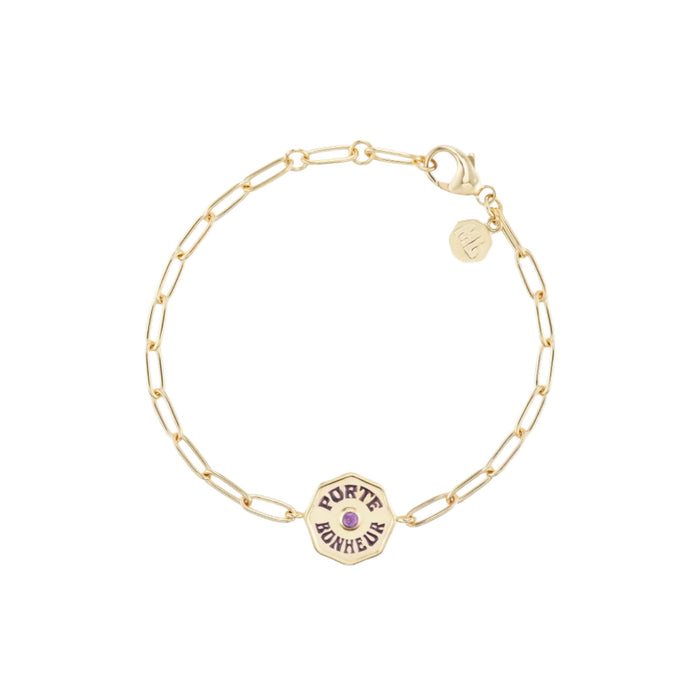 Wee PB Bracelet With Amethyst in Yellow Gold