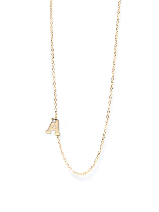Love Letter Initial A Necklace in Yellow Gold