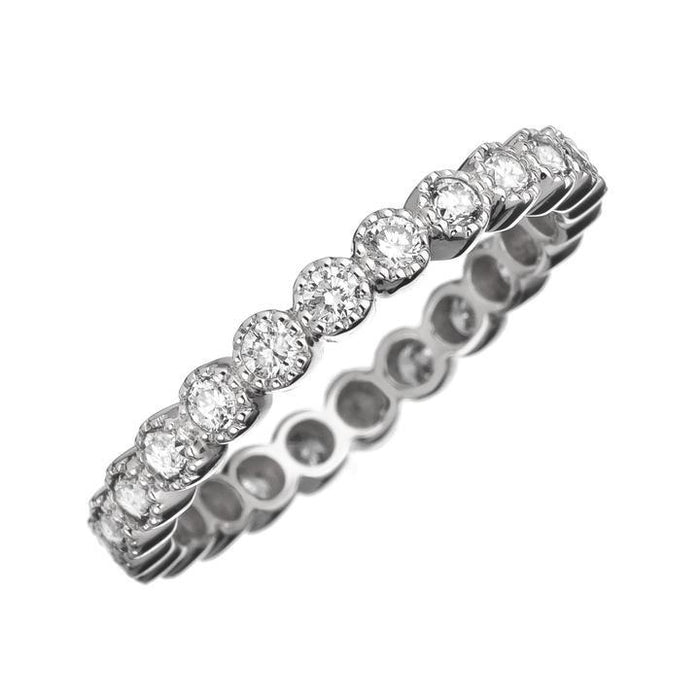 The Bezel Band with White Diamond in White Gold