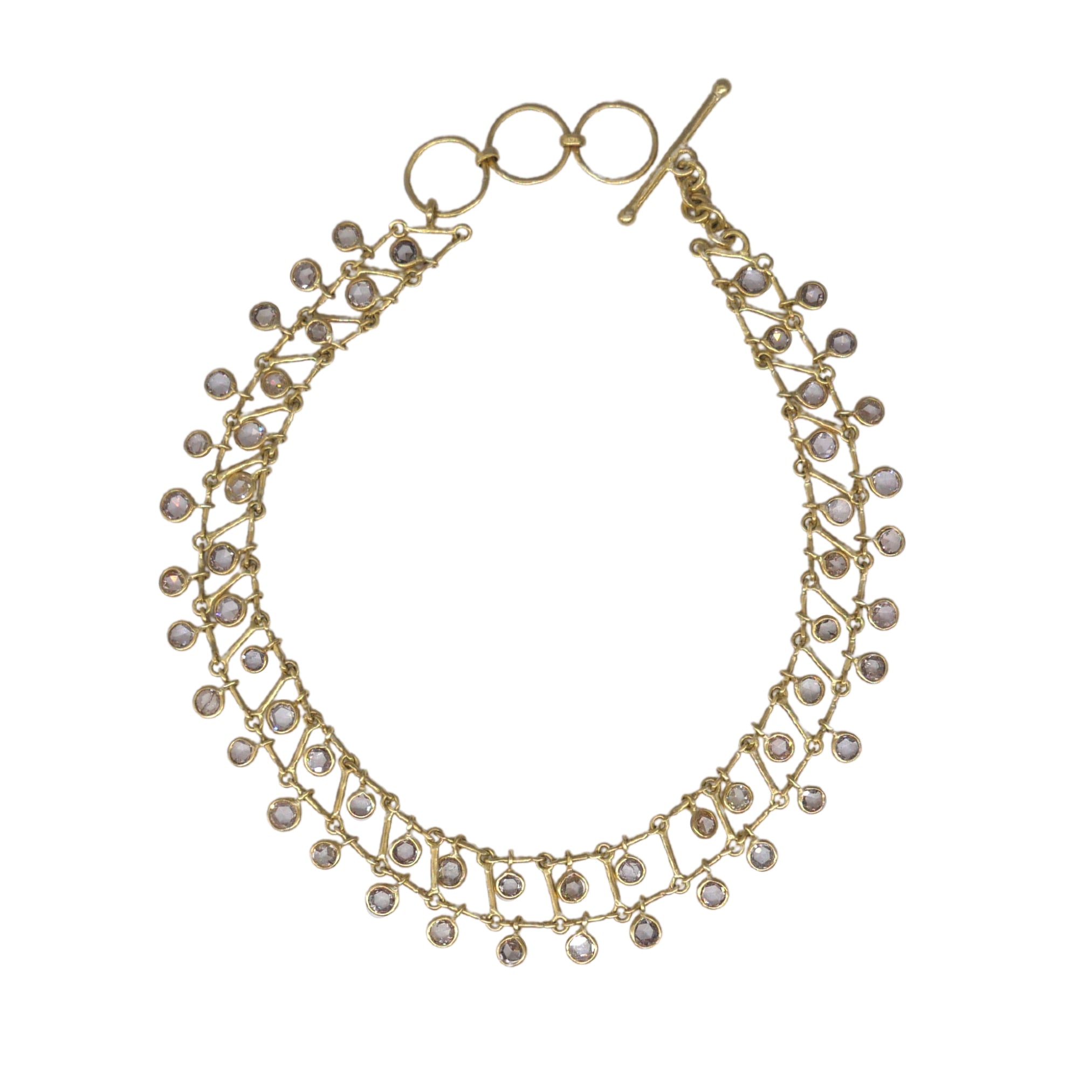 Mini Ladder Diamond Bracelet in Yellow Gold