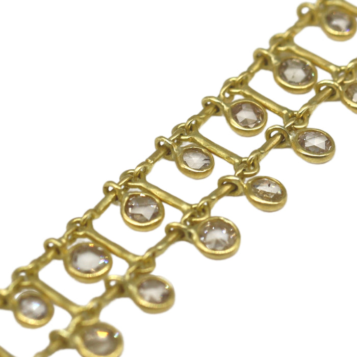 Mini Ladder Diamond Bracelet in Yellow Gold