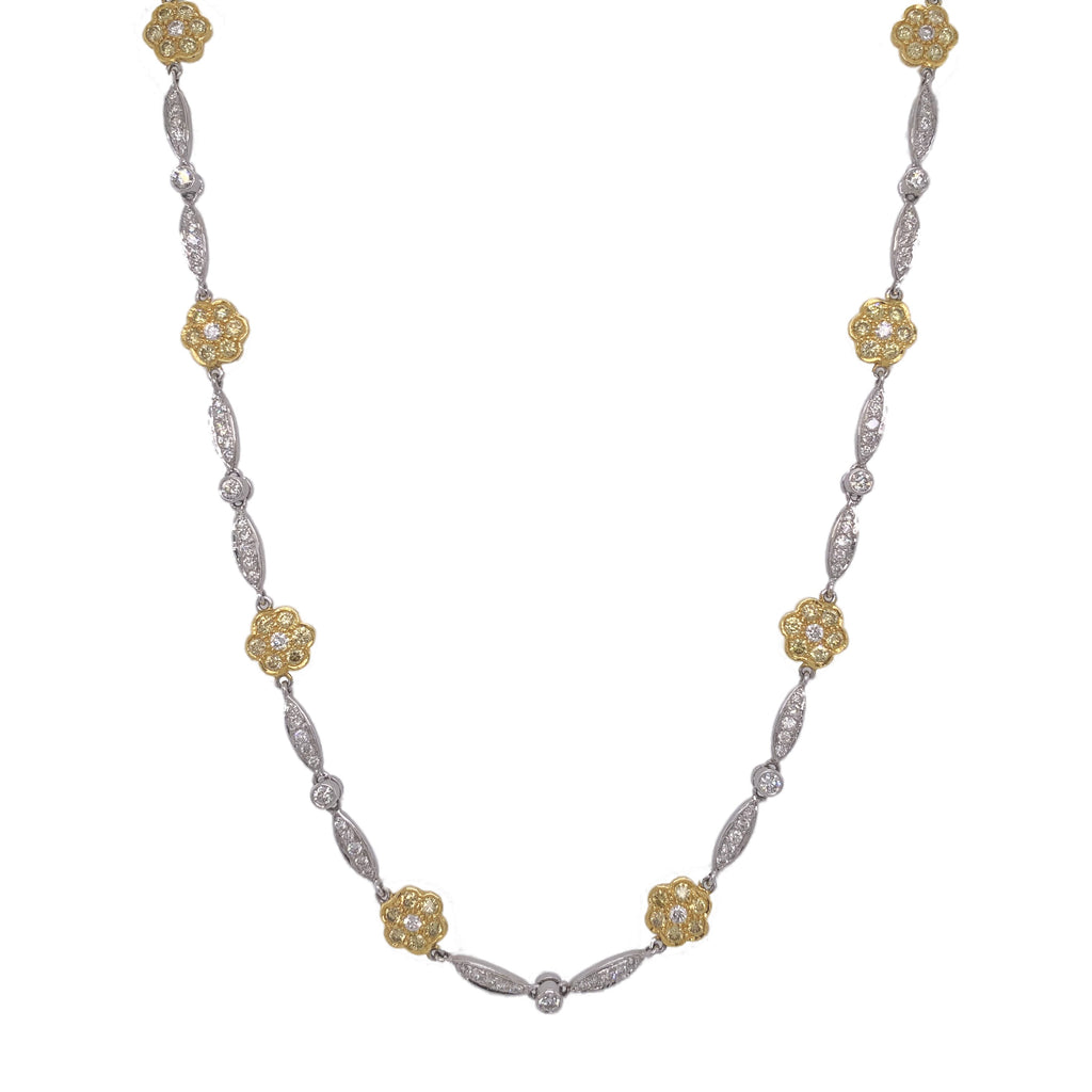 Tuilerie Yellow and White Diamond Necklace