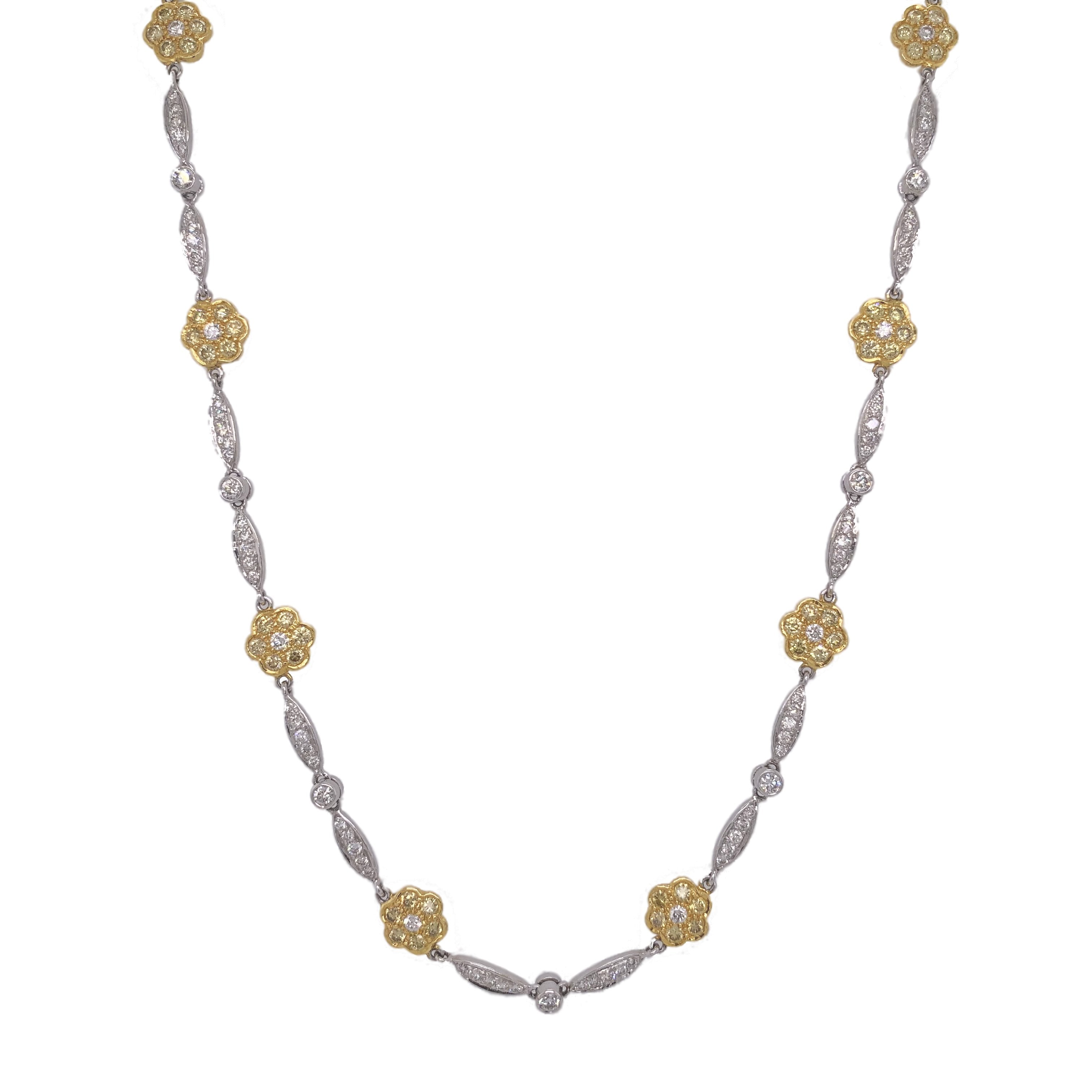 Tuilerie Yellow and White Diamond Necklace