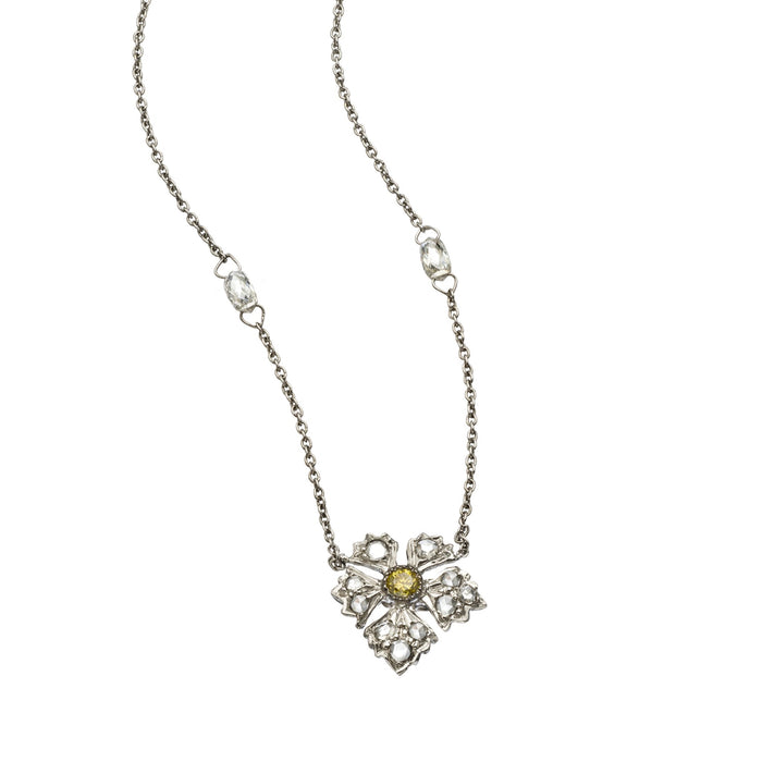 Enchanted Garden Green and Briolette Diamond Necklace