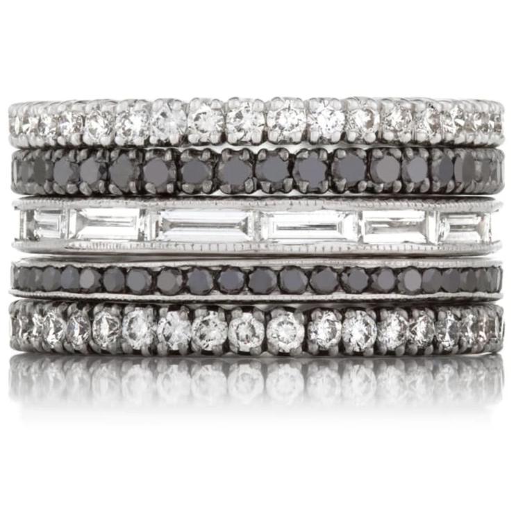 Channel Black Diamond Band in White Gold
