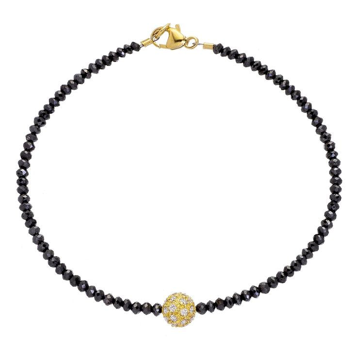 Noir Disco Black Diamond Bracelet in Yellow Gold