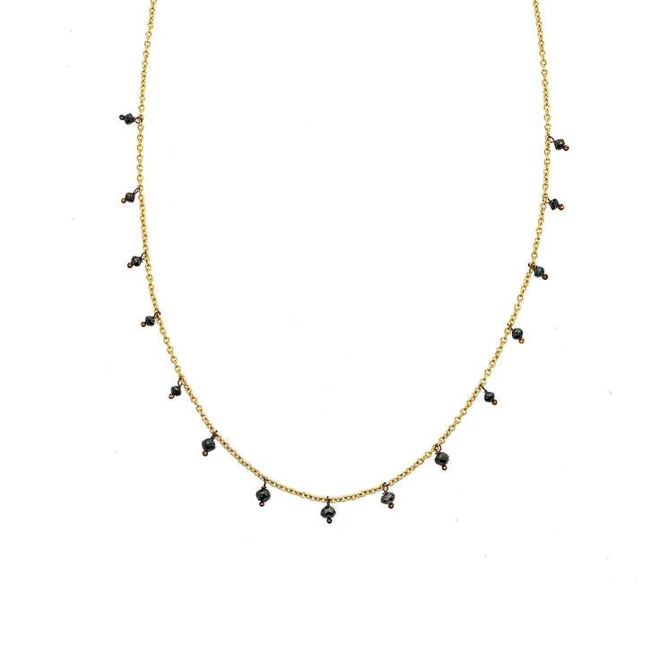 Adeline Black Diamond Chain in Yellow Gold