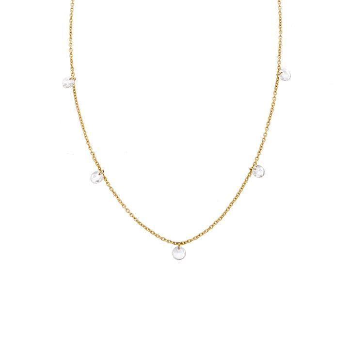 Cien 5-Stone Rosecut Diamond Necklace in Yellow Gold