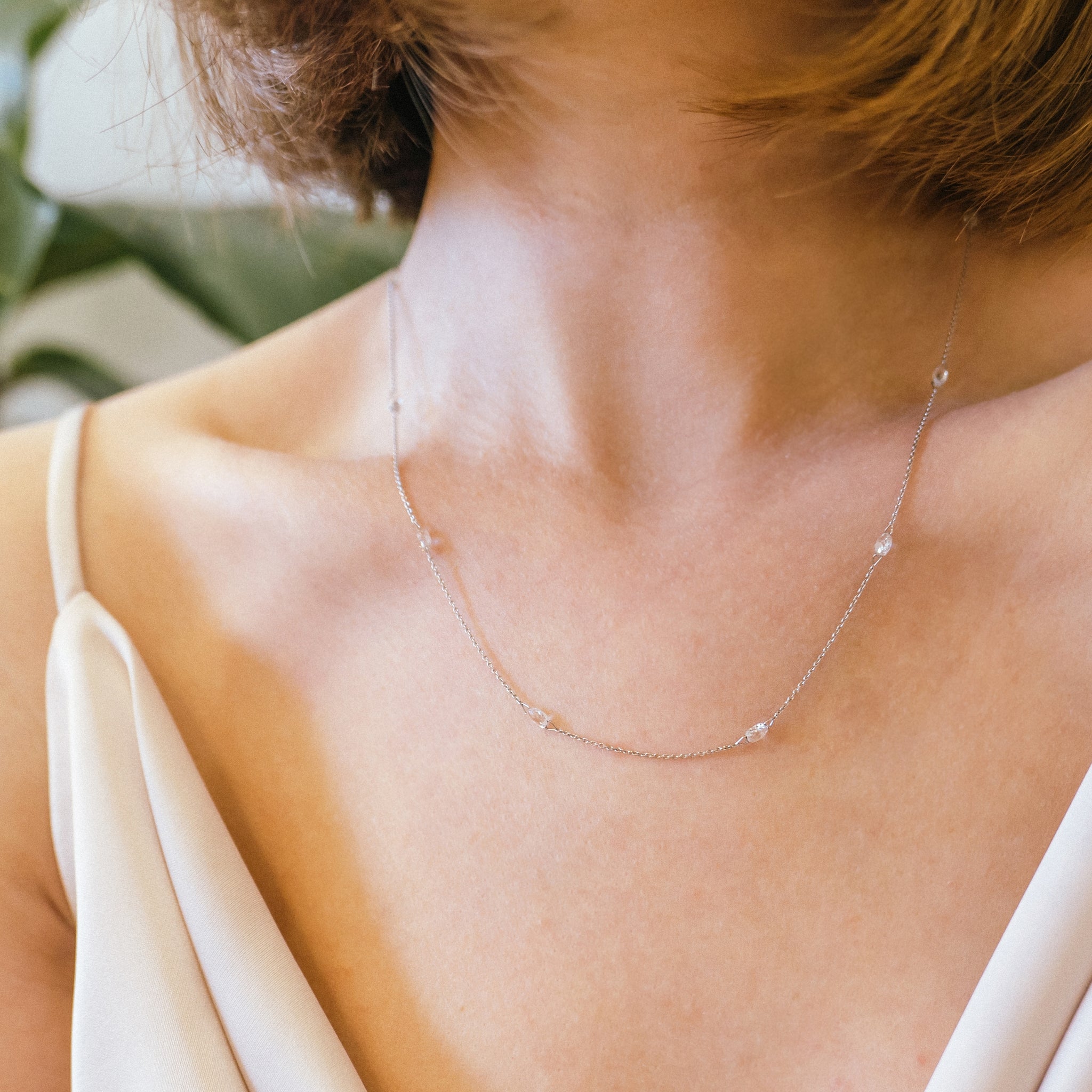 Katherine Diamond Briolette Chain in White Gold