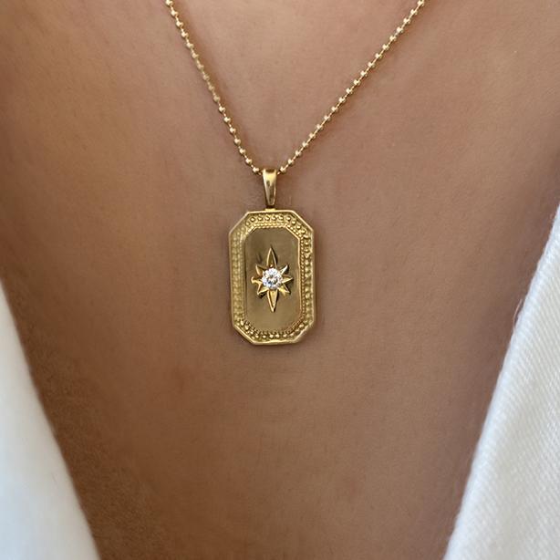 P.S. Tag Celeste Charm in Yellow Gold