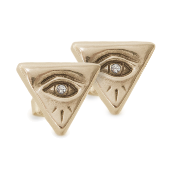 Evil Eye with Diamond Studs in Yellow Gold
