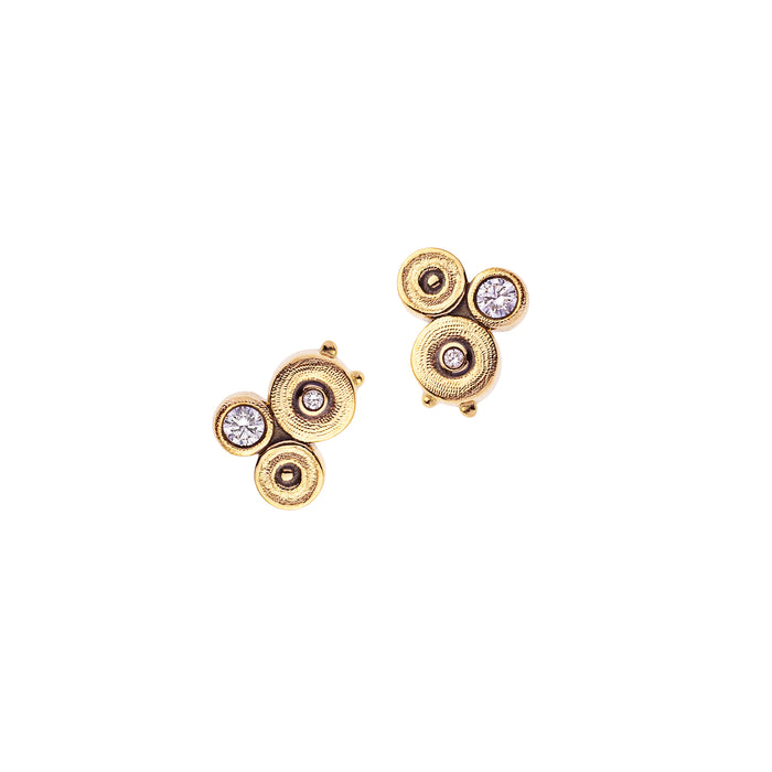 Ocean Diamond Studs Earrings in Yellow Gold
