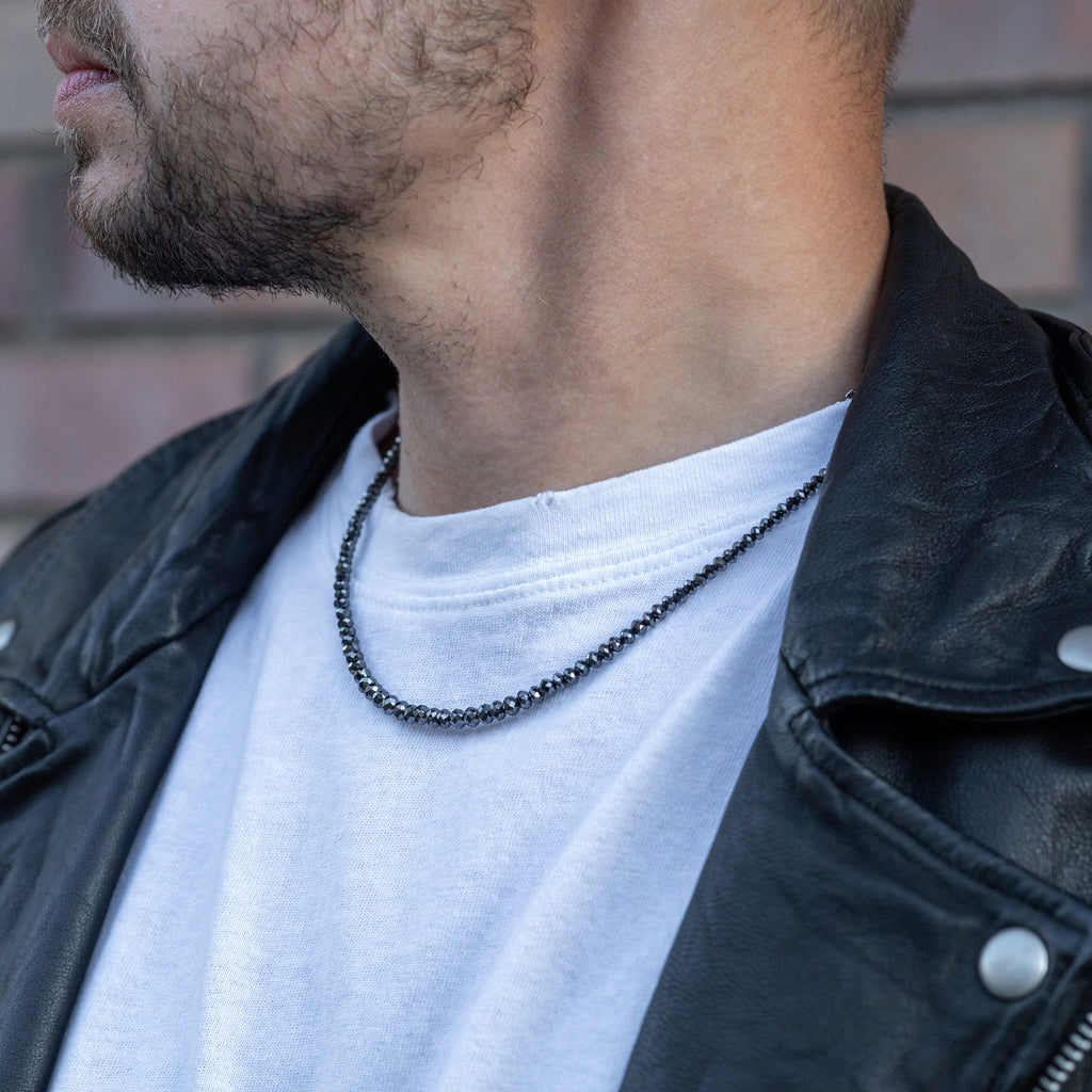 Noir Large Black Diamond Necklace in Yellow Gold