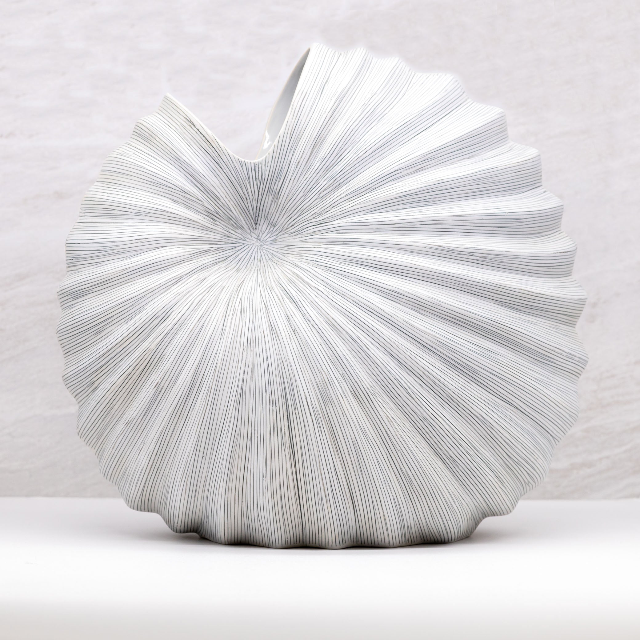 Palm Blue Stripe Large Vase