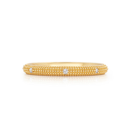 Ira Ring with Diamonds in Yellow Gold