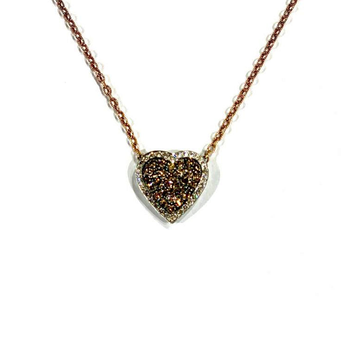 Champagne Diamond Heart Necklace