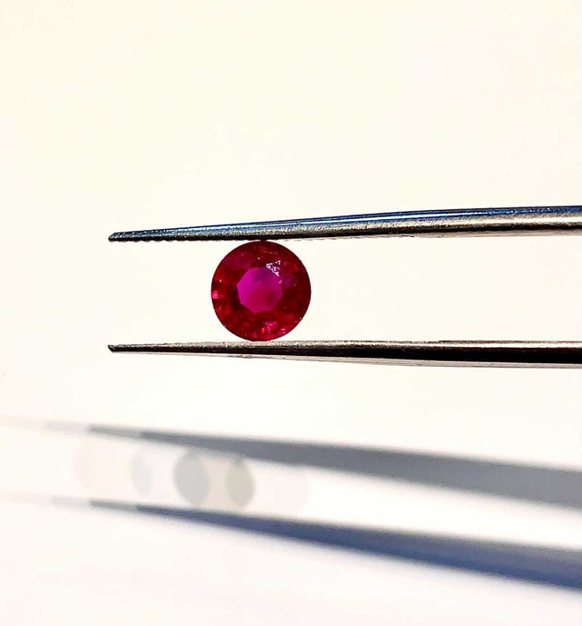 Round Deep Red Ruby (Pair)