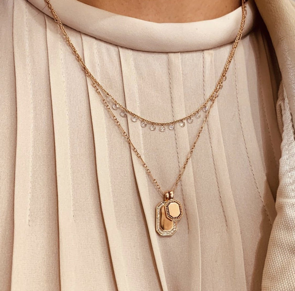 P.S. Large Diamond Tag Charm in Rose Gold