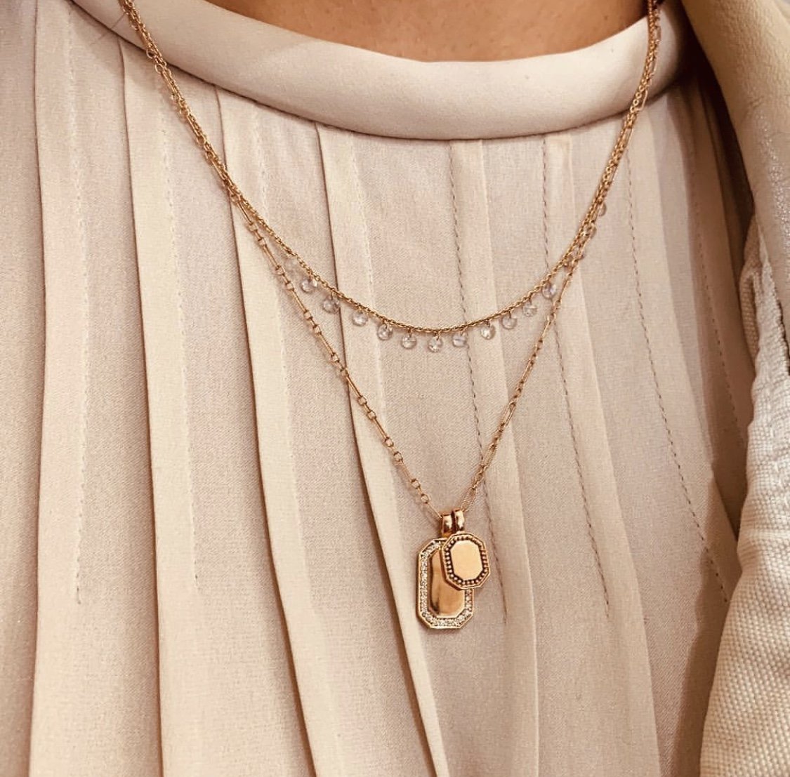 P.S. Large Diamond Tag Charm in Rose Gold