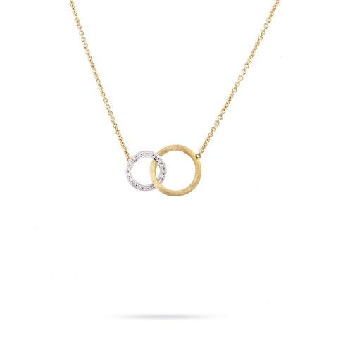 Jaipur Collection 18K Yellow and White Gold Diamond Circle Link Pendant