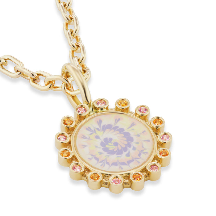 Spiral Lavender Petal Necklace in Yellow Gold
